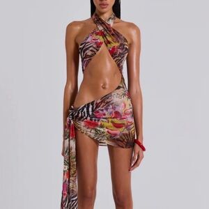 Gina Asymmetric Knotted Mini Dress